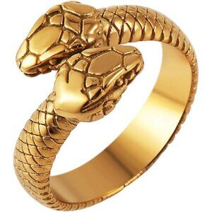 Retro Gothic Snake Ring – Unisex Stainless Steel Animal Jewelry